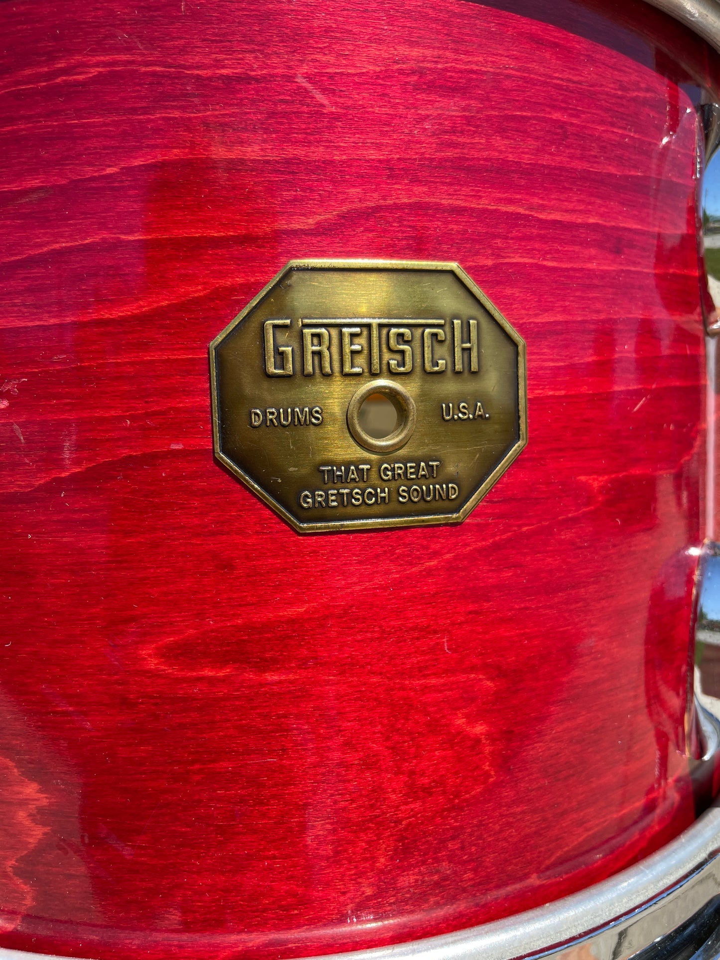 1970s Gretsch Stop Sign Badge Drum Set Red Rosewood 22/12/13/16