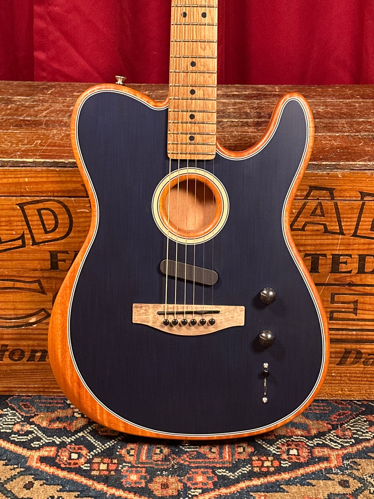 2021 Fender Mod Shop Acoustasonic Telecaster Brushed Sapphire Blue w/ OHSC