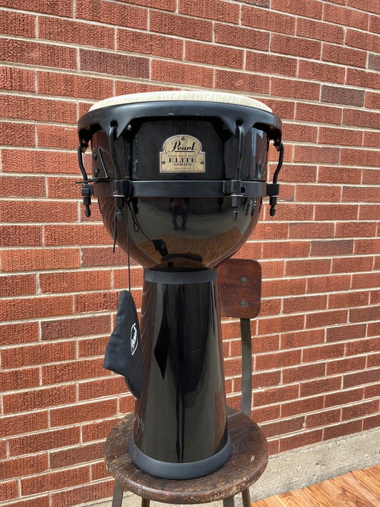 Pearl 12.5" Elite Series Fiberglass Djembe Black