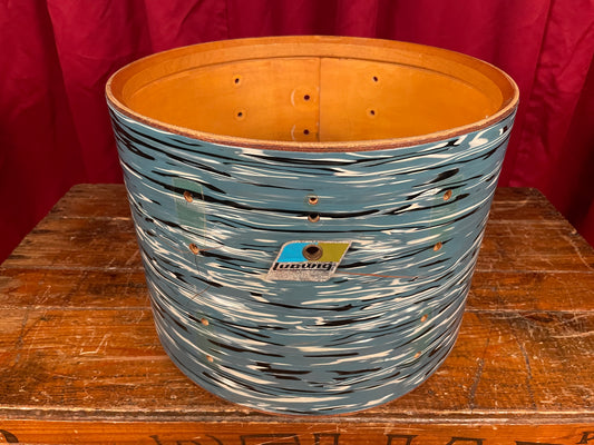 1970s Ludwig 10x14 Tom Drum Shell 3-Ply Oyster Blue Pearl