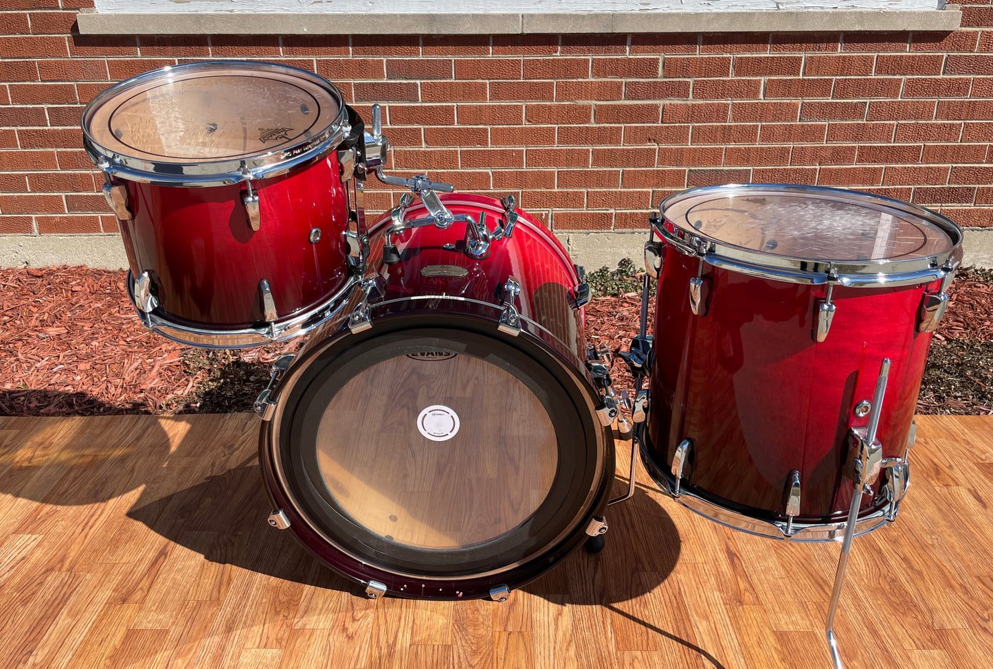 Pearl Session Custom Drum Set Cranberry Fade Red Burst 20/12/14