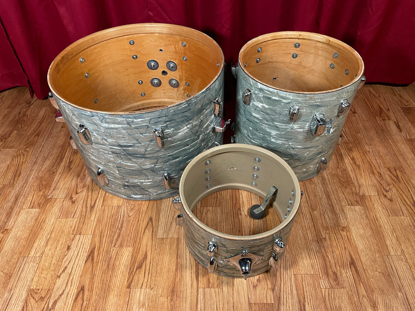 1970s Slingerland No. 9N Modern Jazz Outfit Sky Blue Pearl Drum Set 20/12/14