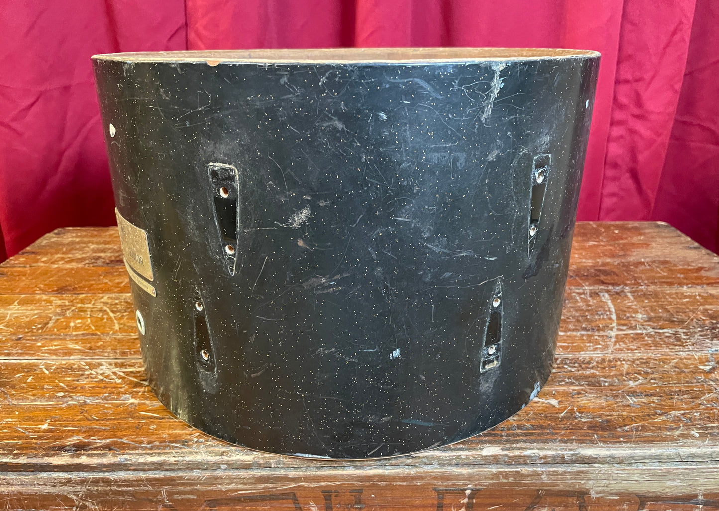 1971 Sonor Teardrop 8x12 Tom Shell Black Silver Speckle 30cm