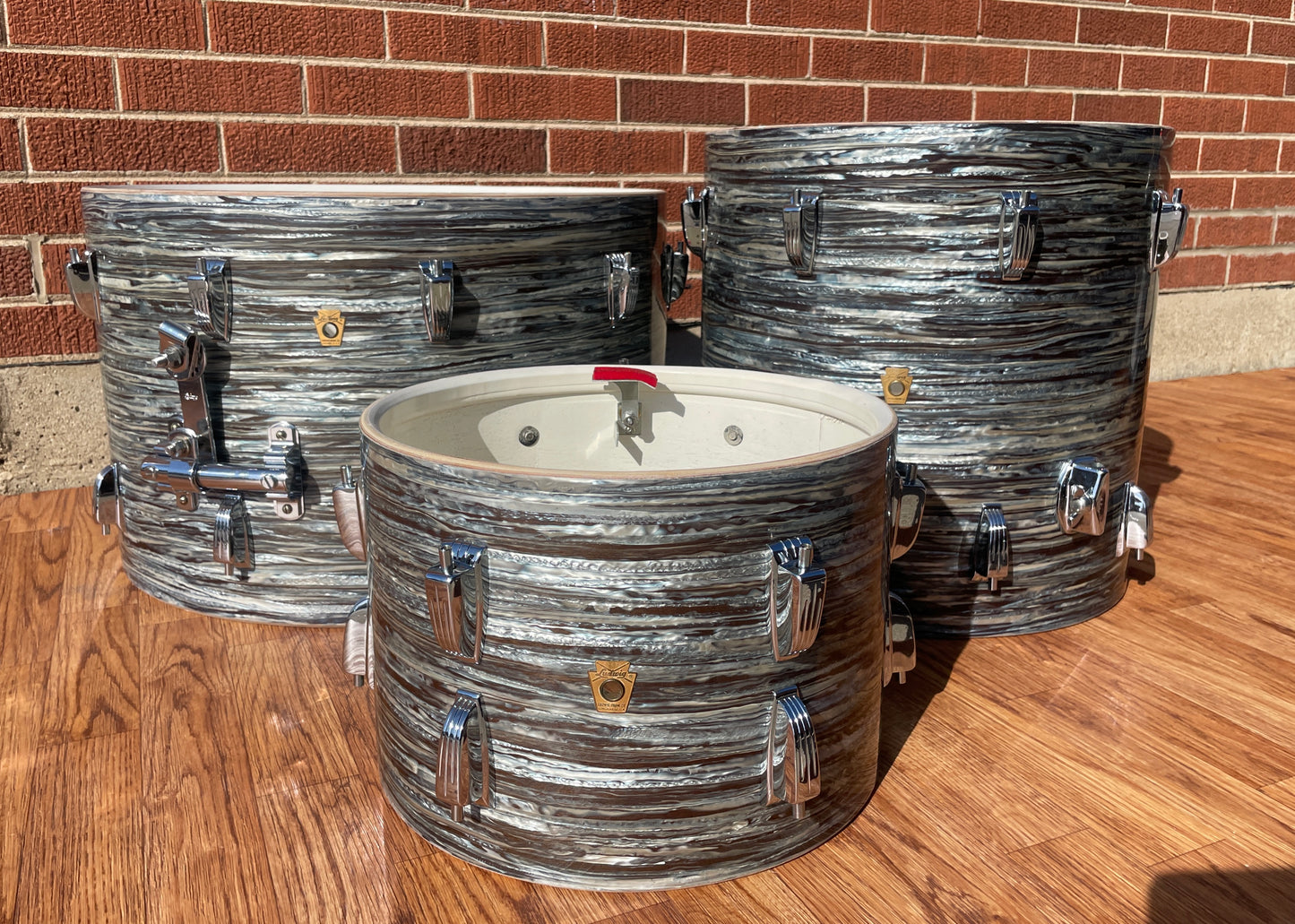 1964 Ludwig Super Classic Drum Set Oyster Blue Pearl 22/13/16 COB