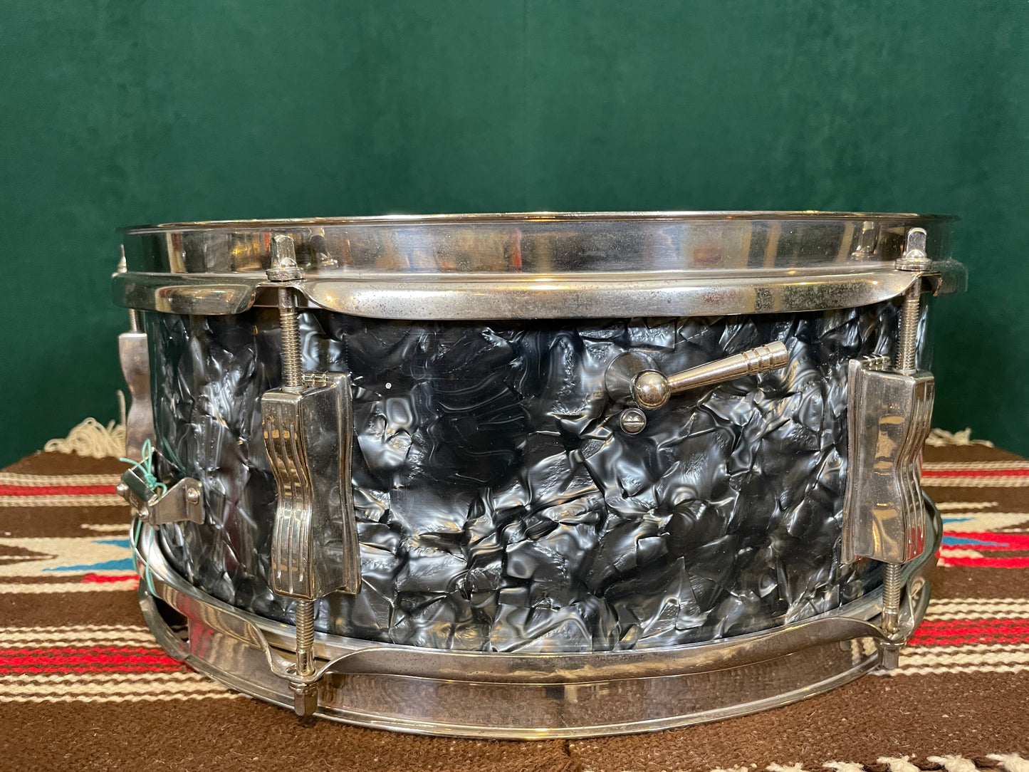 1963 Ludwig Pioneer 5x14 Pre-Serial Snare Drum Black Diamond Pearl