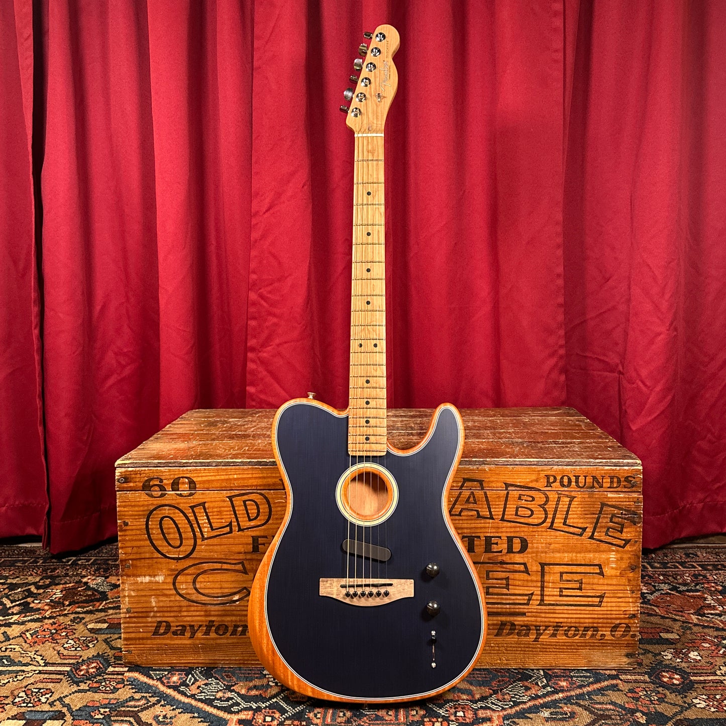 2021 Fender Mod Shop Acoustasonic Telecaster Brushed Sapphire Blue w/ OHSC