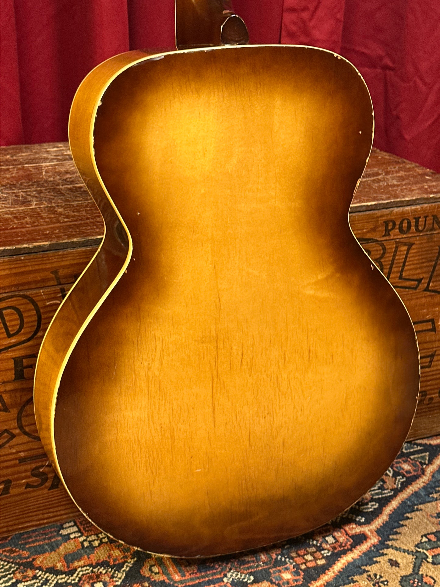 1950s Silvertone 6887 Archtop Acoustic Guitar Natural Burst w/ Gig Bag