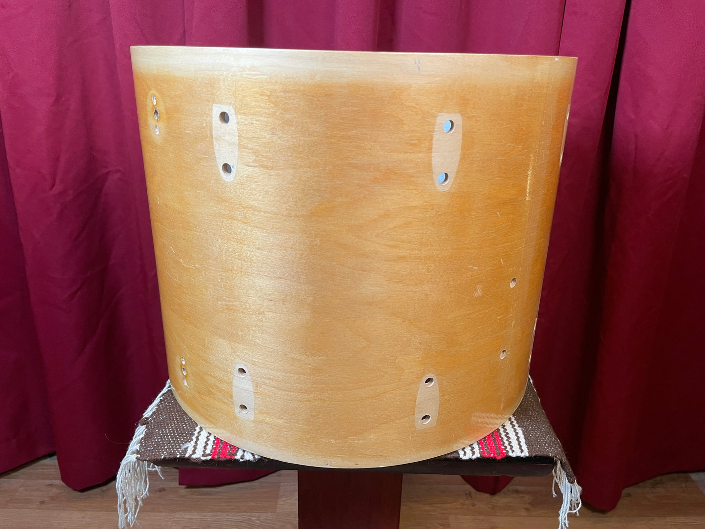 Vintage Gretsch 12x15 Floor Tom Drum Shell Natural Stop Sign Badge Era