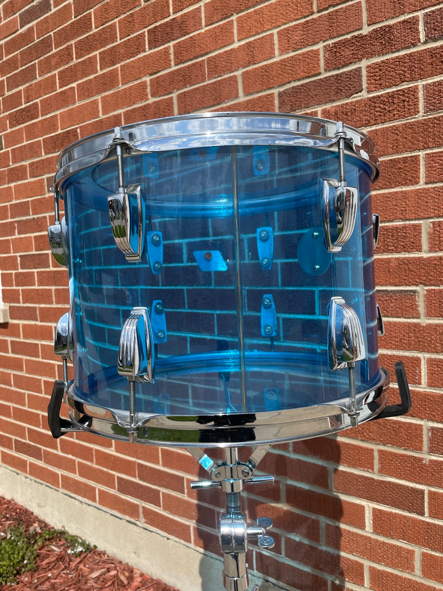 1970s Ludwig Vistalite 10x14 Tom Drum Blue