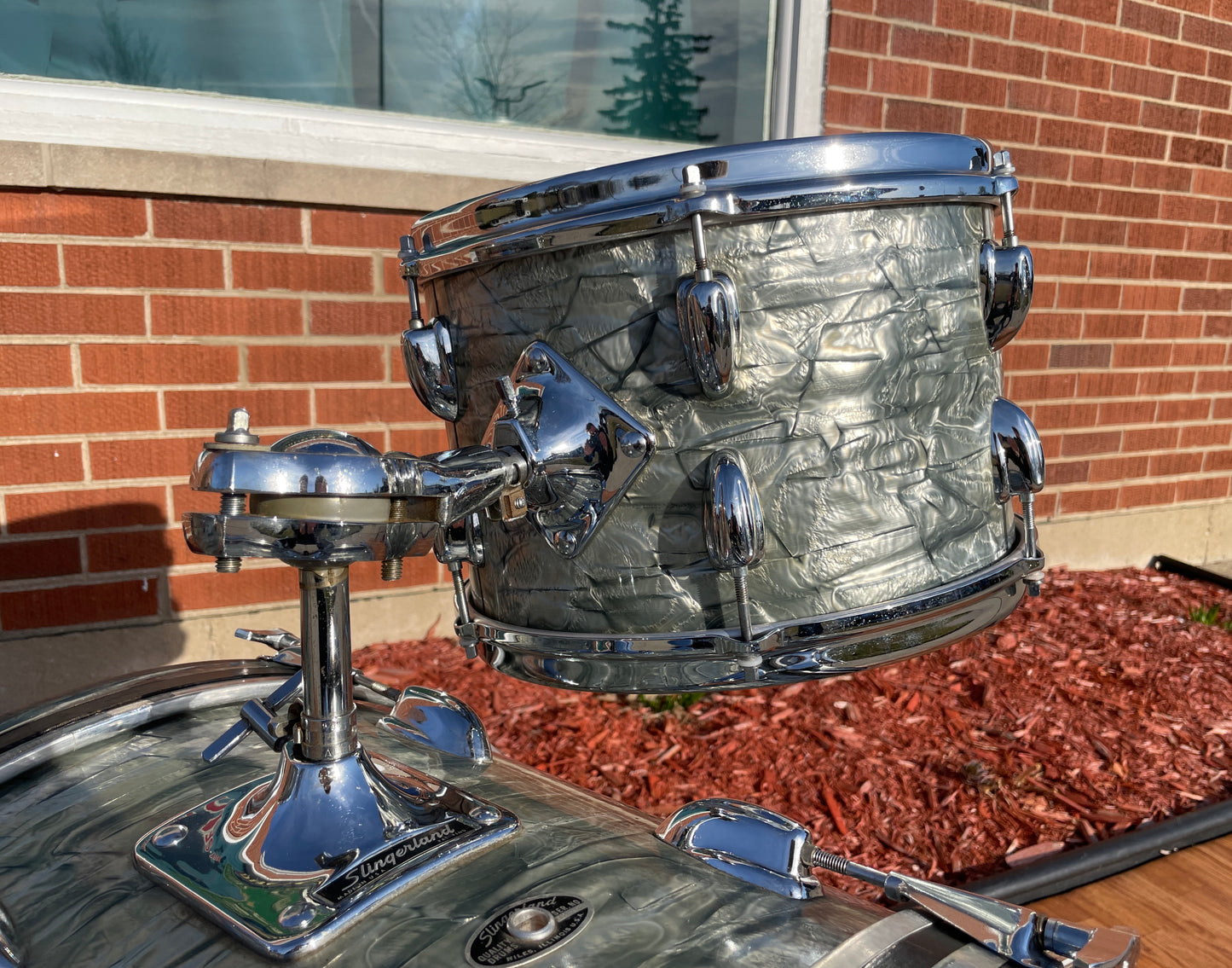 1970s Slingerland No. 9N Modern Jazz Outfit Sky Blue Pearl Drum Set 20/12/14