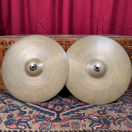 14" Zildjian A 1940s-1950s Trans Stamp Hi-Hat Cymbal Pair 660g/714g *Video Demo*