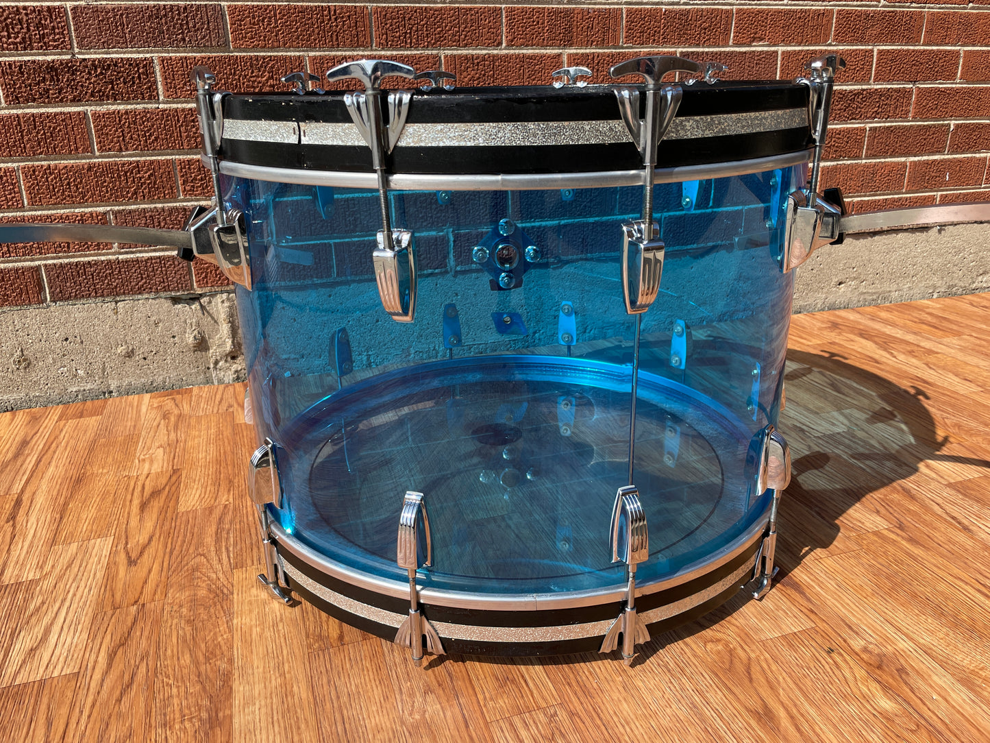 1970s Ludwig Vistalite 14x22 Bass Drum Blue