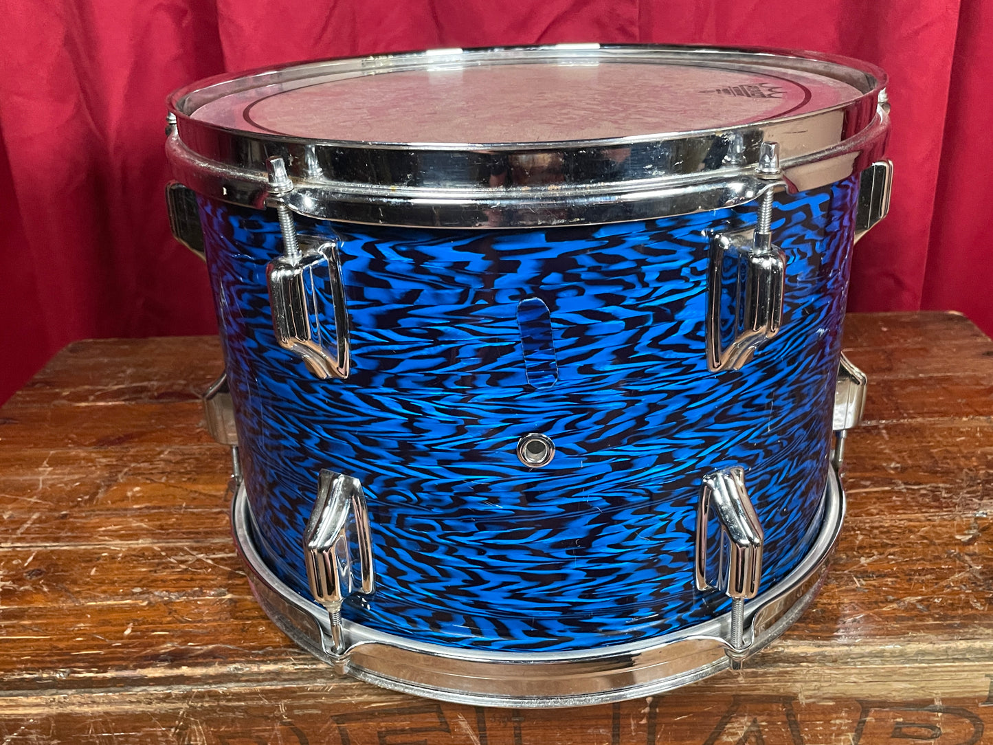 1960s Rogers Holiday 9x13 Tom Drum Blue Onyx Rewrap