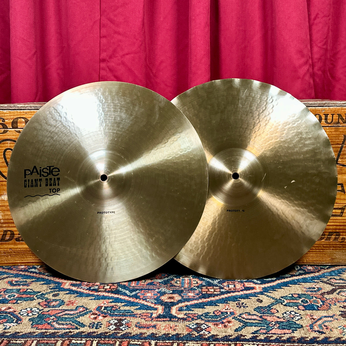 *Extra Rare* 15" Paiste Prototype Giant Beat Sound Edge Hi-Hat Cymbal Pair 958g/1260g *Video*