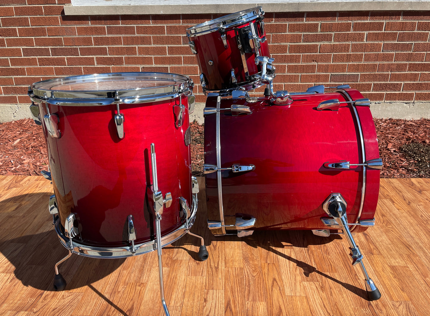 Pearl Session Custom Drum Set Cranberry Fade Red Burst 20/12/14