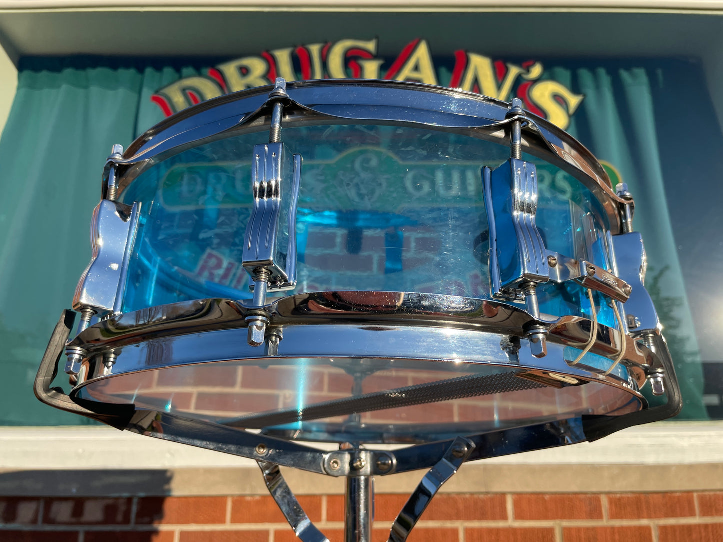1970s Ludwig 5x14 Blue Vistalite Snare Drum