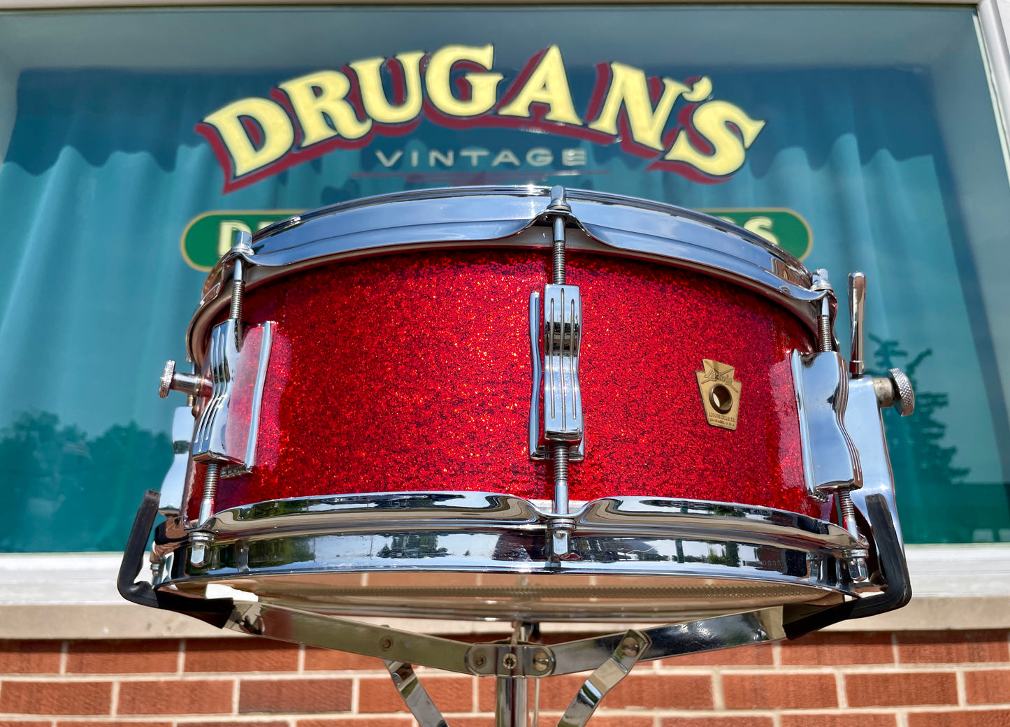 1962 Ludwig Super Classic 5.5x14 Snare Drum Red Sparkle