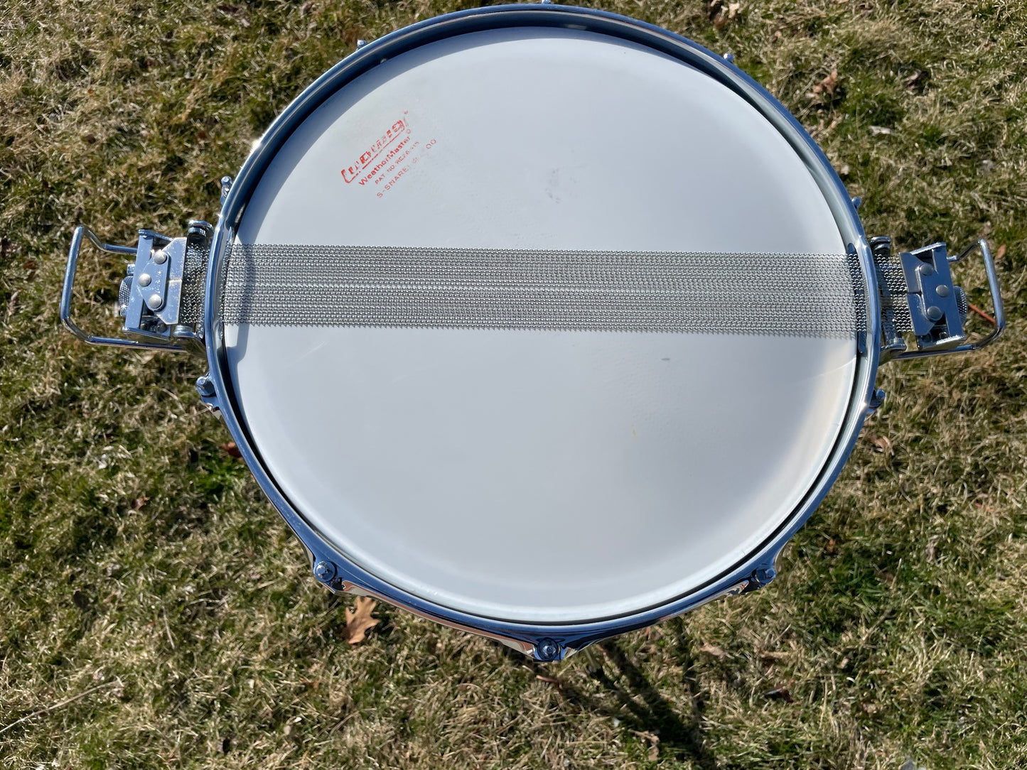 1970s Ludwig No. 410 Super Sensitive 5x14 Snare Drum Cut Badge Supraphonic