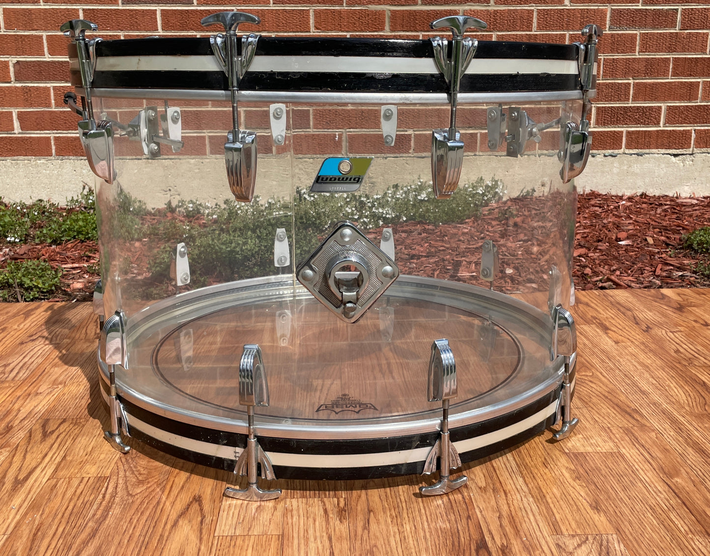 1970s Ludwig 14x24 Vistalite Bass Drum Clear