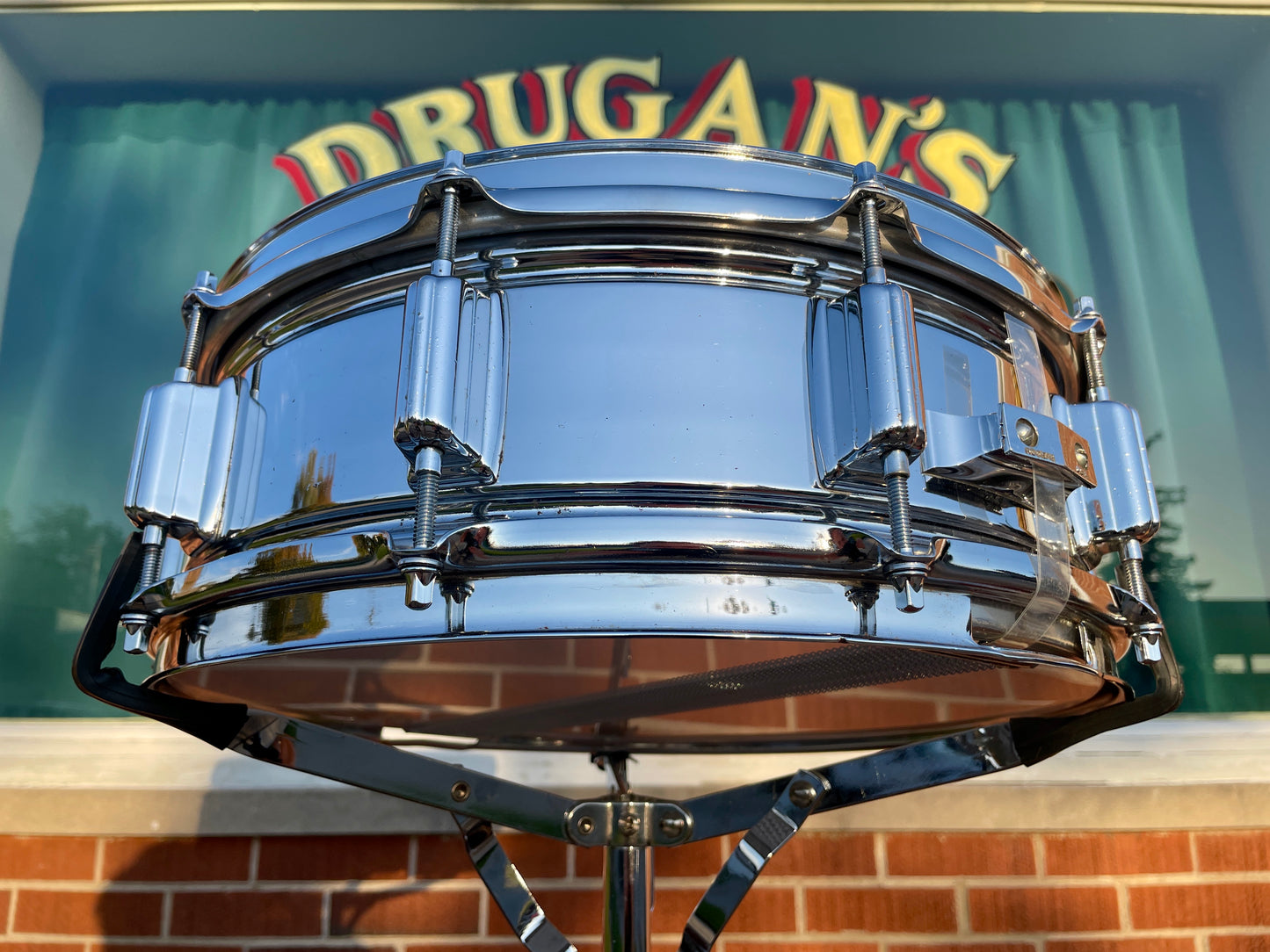 1970s Rogers SuperTen Script Logo 5x14 Snare Drum Steel No. 53-2514 Super Ten 10