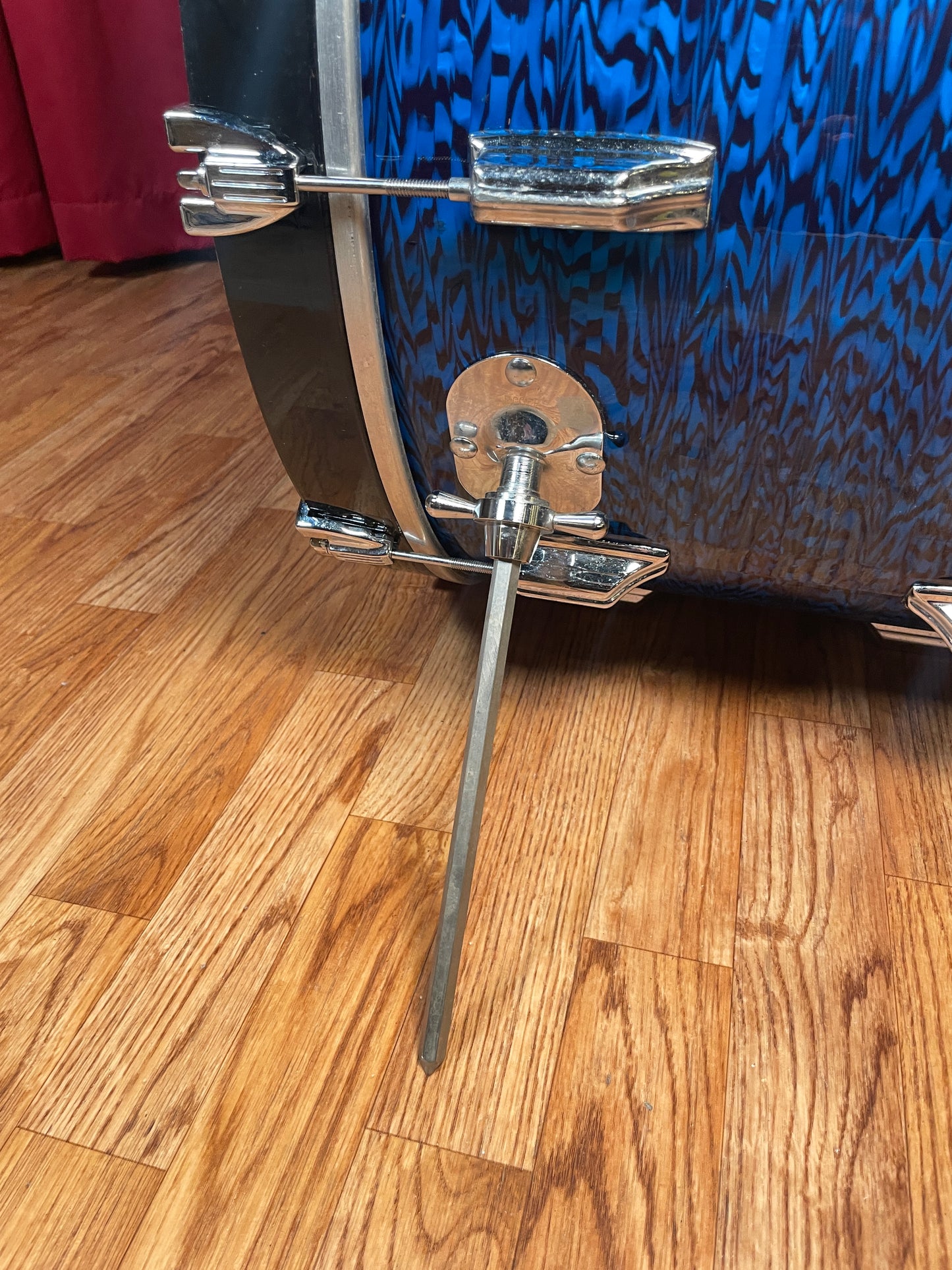1970s Rogers PowerTone 14x22 Bass Drum Blue Onyx Pearl 22x14