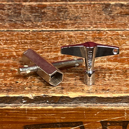 Vintage Ludwig Drum Tuning Key and Rail Consolette Hex Wrench Set