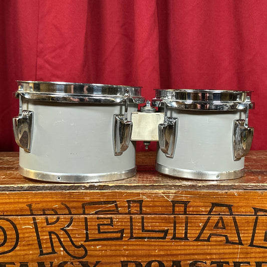 Vintage Ludwig 6" & 8" Tunable Bongo Pair Gray