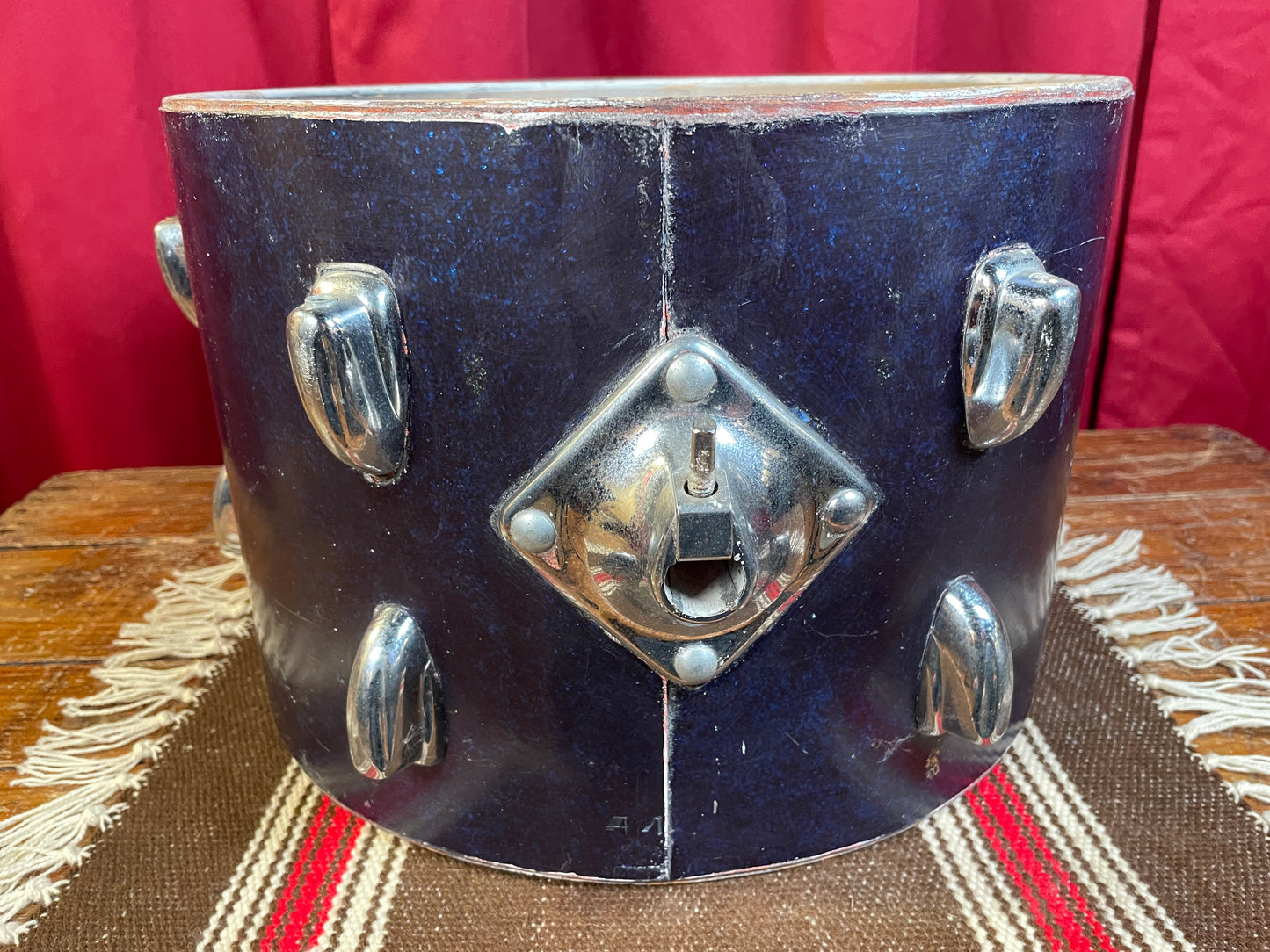 1960s Slingerland 9x13 Tom Shell Dark Sparkling Blue Pearl