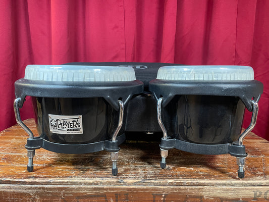 Toca 7 & 8-1/2" Players Series Fiberglass Bongos Black w/ LP Carrying Bag 4070BK