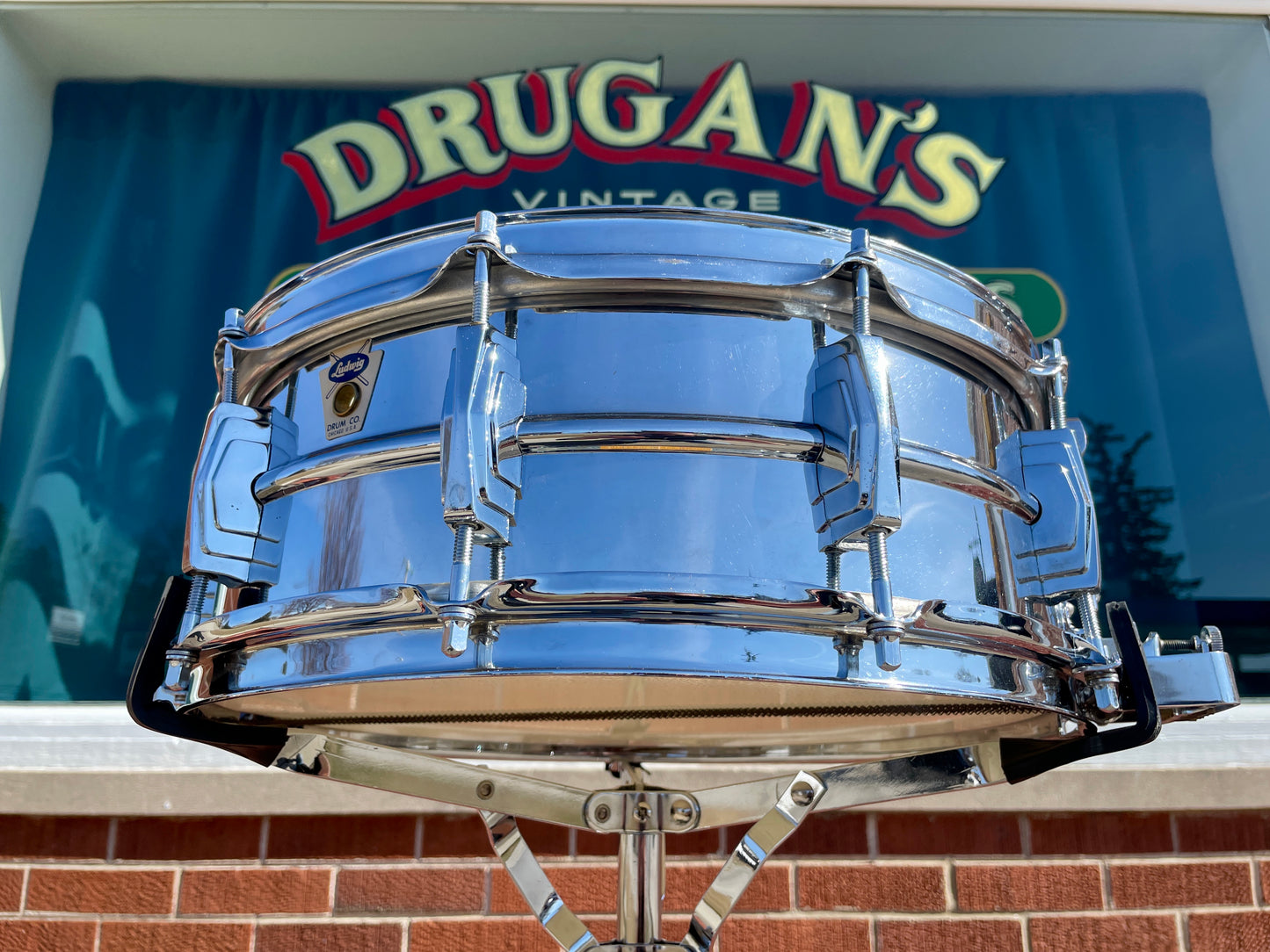 1958-1959 Ludwig 5x14 No. 410 Super Sensitive Snare Drum Trans Badge COB Supraphonic