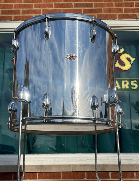 1970s Slingerland 16x18 Floor Tom Chrome Over Wood