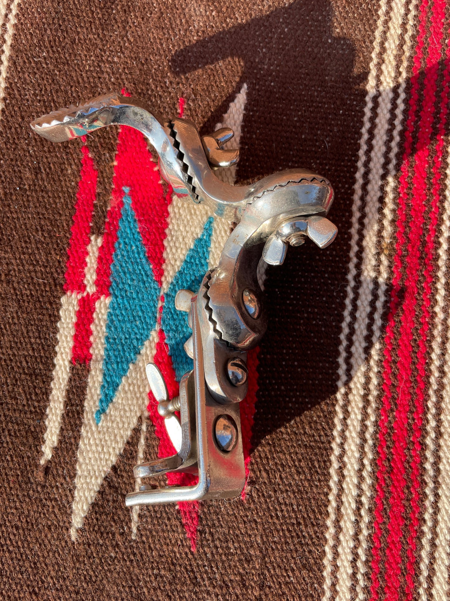 Leedy No. 7714 Rail Shell Mount Double Link Ratchet Tom Holder Nickel