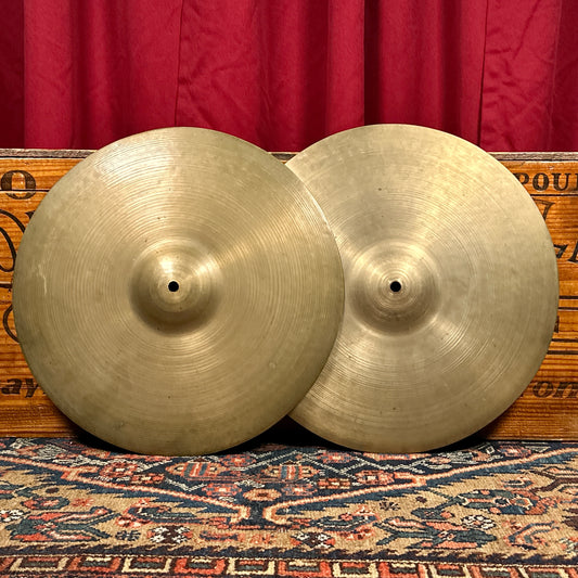 14" Zildjian A 1940s-1950s Trans Stamp Hi-Hat Cymbal Pair 648g/752g *Video Demo*
