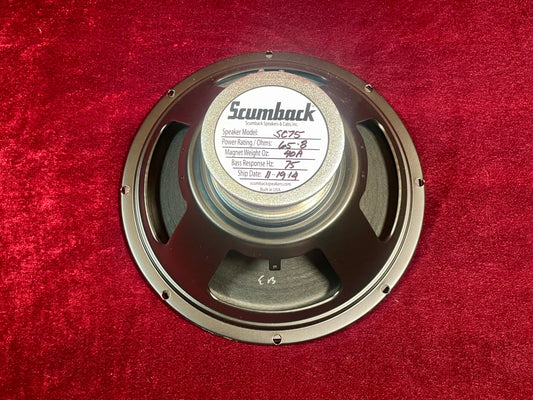 Scumback 12" 65W SC75 Alnico Guitar Speaker 8 Ohm Scumnico (Stock #25)
