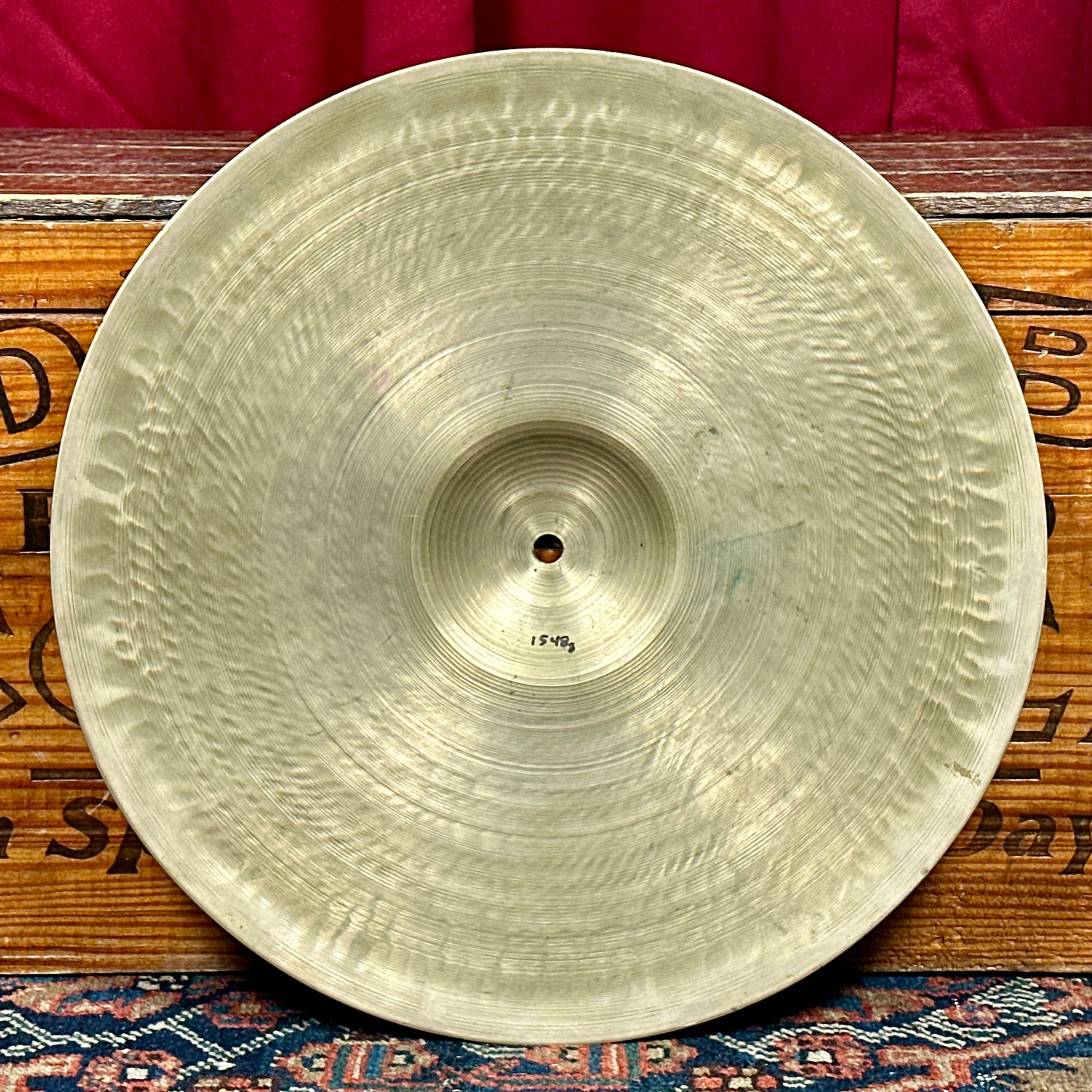 15" Zildjian A 1940s 1st Stamp / 2nd Stamp / Pre-Trans Stamp Small Ride / Hi-Hat Bottom Single Cymbal 1548g *Video Demo*