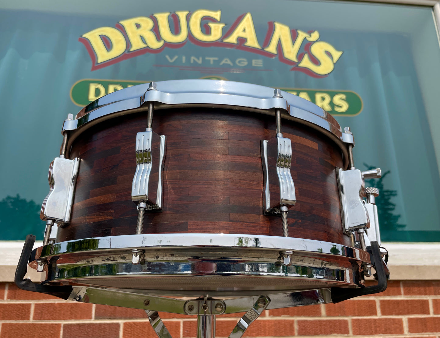 1980s SOTA 6x14 Segmented Rosewood Shell Snare Drum State Of The Art John Panazzo Styx