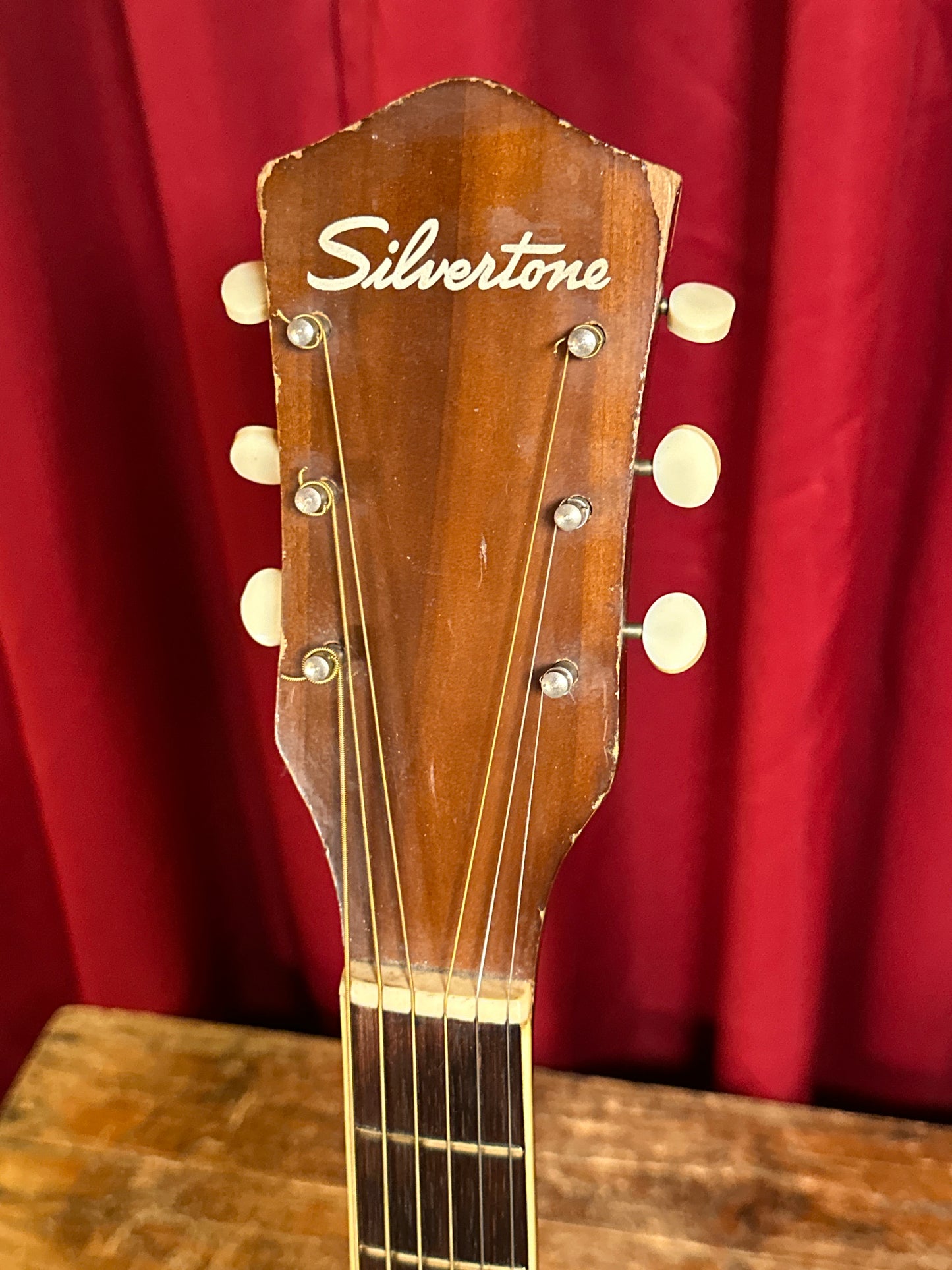 1950s Silvertone 6887 Archtop Acoustic Guitar Natural Burst w/ Gig Bag