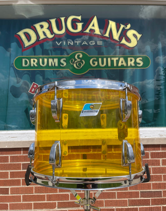 1970s Ludwig Vistalite 10x14 Tom Drum Yellow