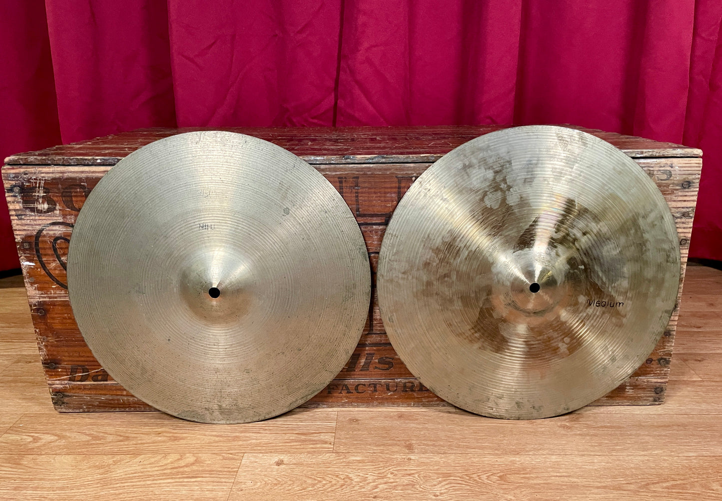 14" UFIP Vintage Hi-Hat Cymbal Pair 684g/792g Ajaha Made In Italy *Video Demo*