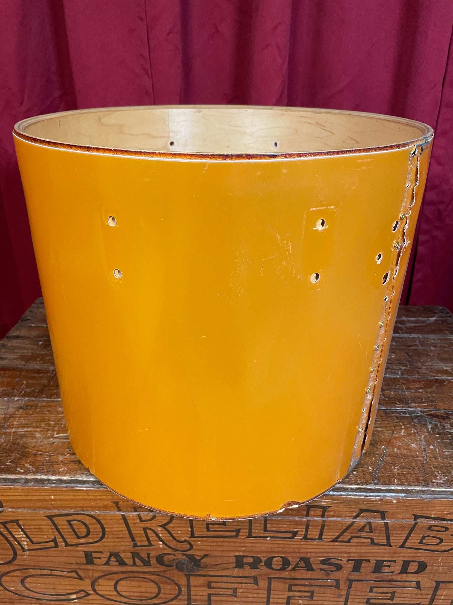 1980s Ludwig 14x16 Concert Tom Drum Shell Gold Silk 6-Ply #1