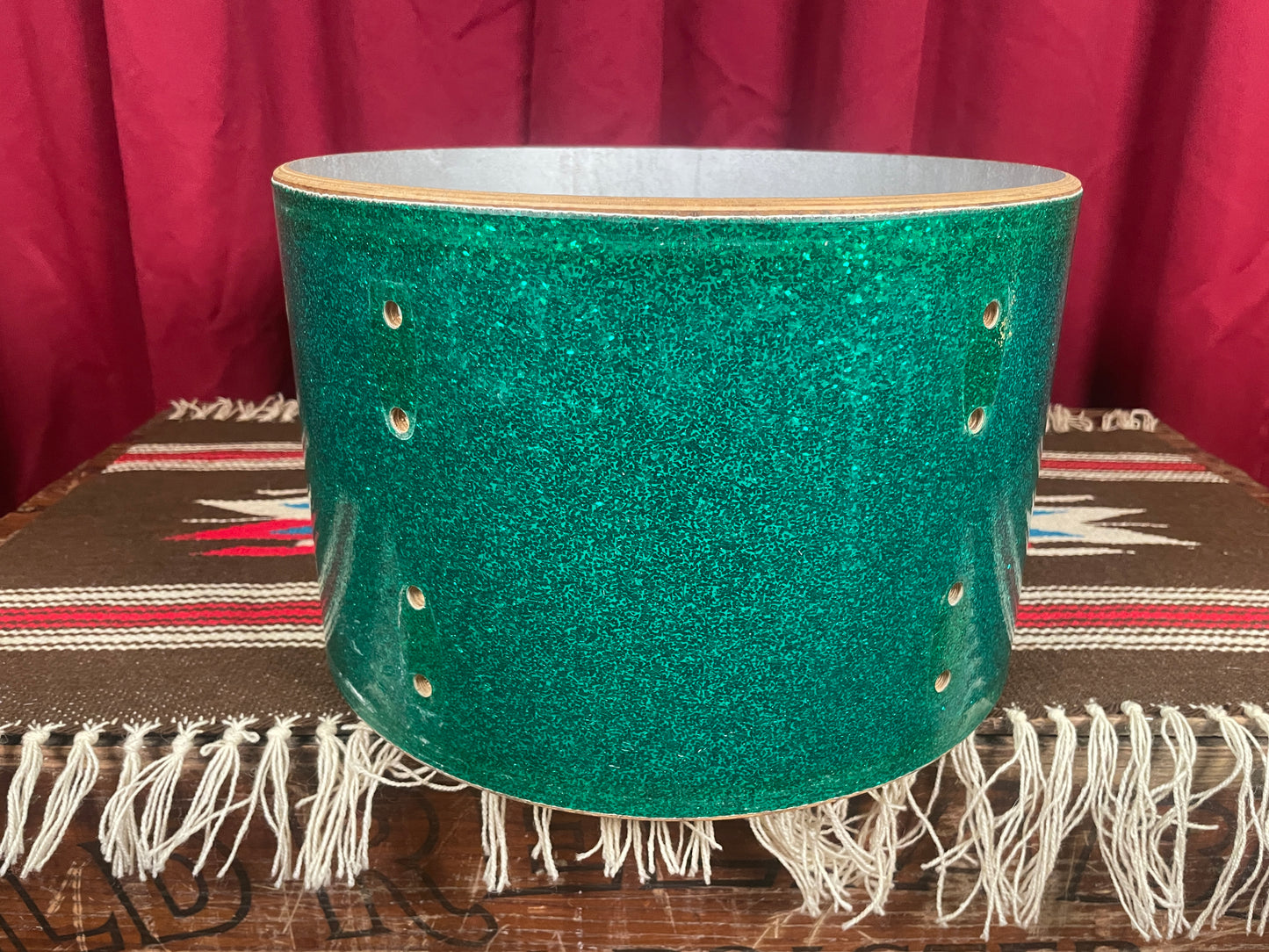 1960s Gretsch 8x12 Round Badge Tom Shell 8-Lug Green Sparkle Rewrap 12x8