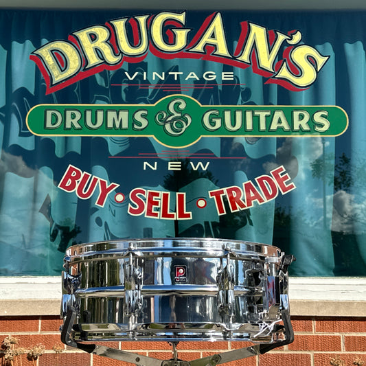 1970s Premier 5x14 PD6021 Chrome Over Aluminum Snare Drum