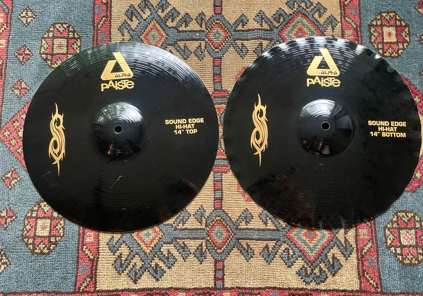 14" Paiste Black Alpha Slipknot Edition Sound Edge Hi-Hat Cymbal Pair 902g/1040g Joey Jordison