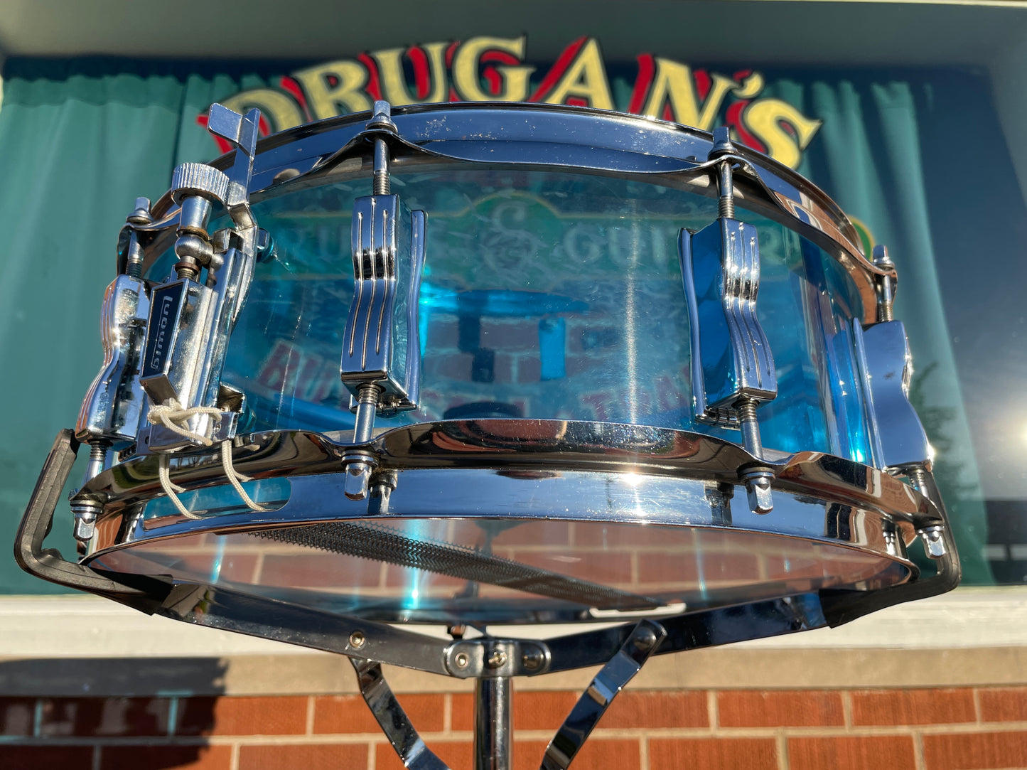 1970s Ludwig 5x14 Blue Vistalite Snare Drum