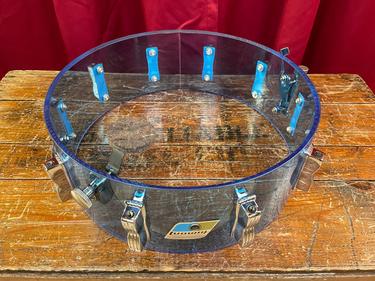 1970s Ludwig 5x14 Blue Vistalite Snare Drum