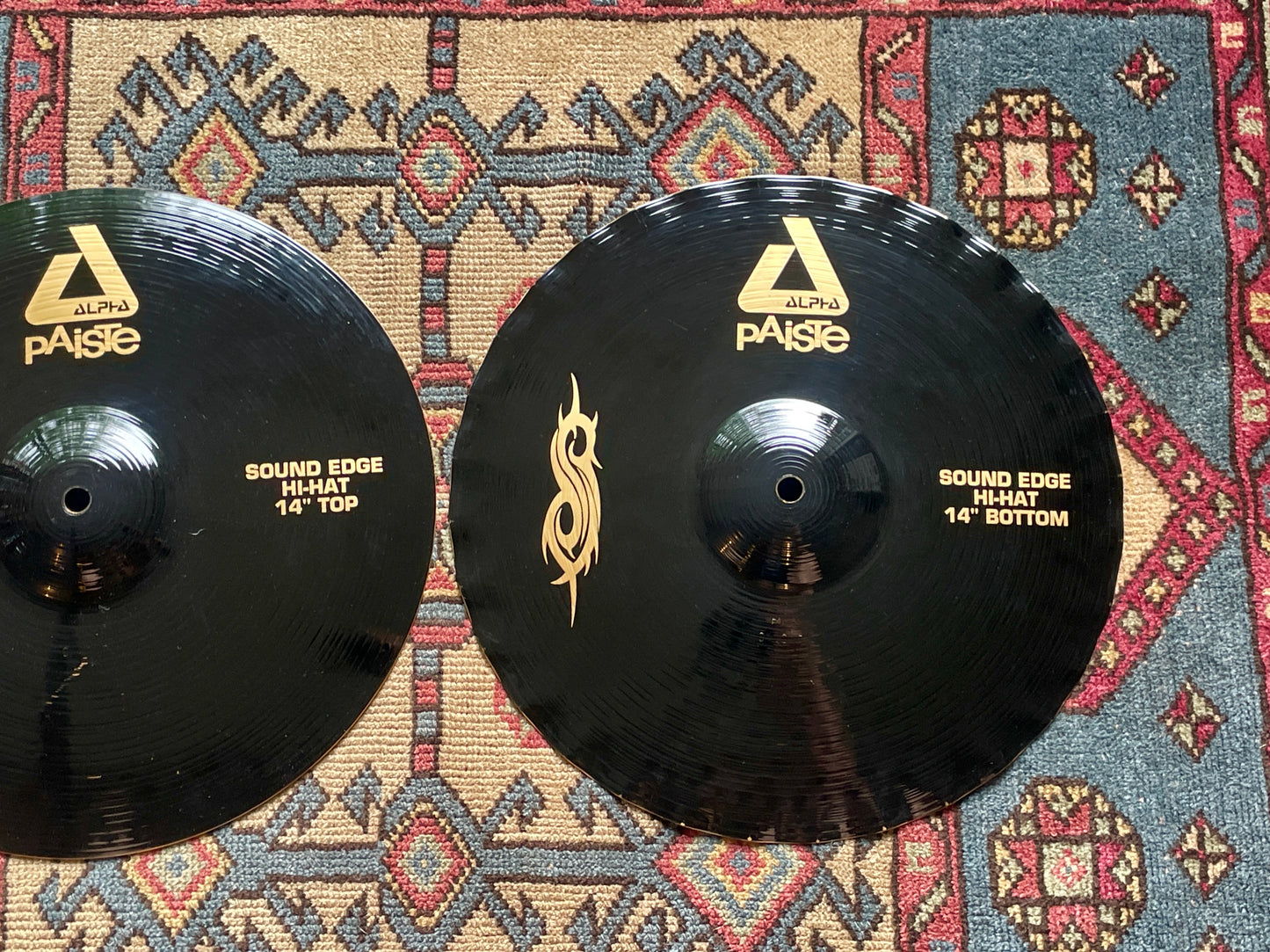 14" Paiste Black Alpha Slipknot Edition Sound Edge Hi-Hat Cymbal Pair 902g/1040g Joey Jordison
