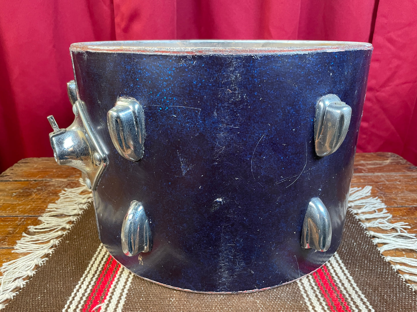 1960s Slingerland 9x13 Tom Shell Dark Sparkling Blue Pearl