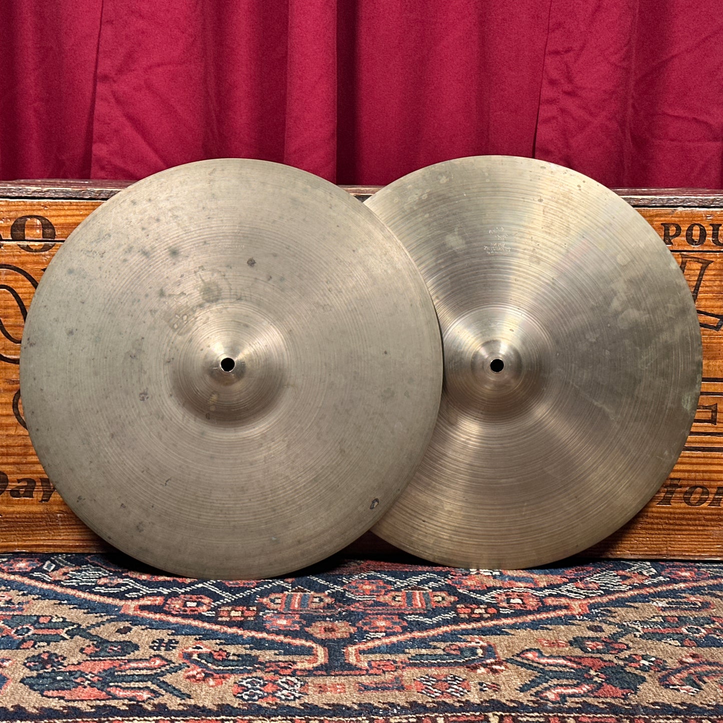 14" Zildjian A 1940s-1950s Trans Stamp THIN Hi-Hat Cymbal Pair 610g/642g *Video Demo*