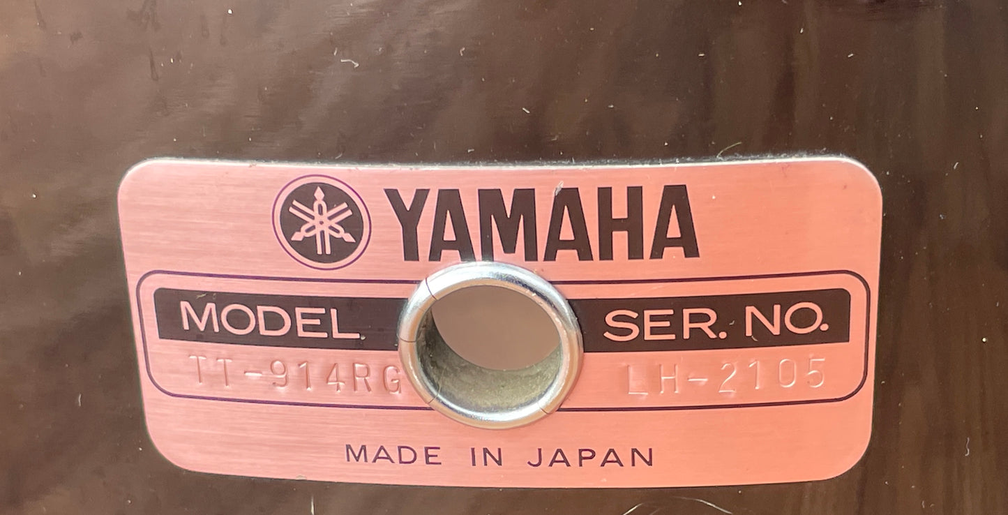 1980s Yamaha Recording Custom 14" Tom Drum Piano Black 10x14 14x10