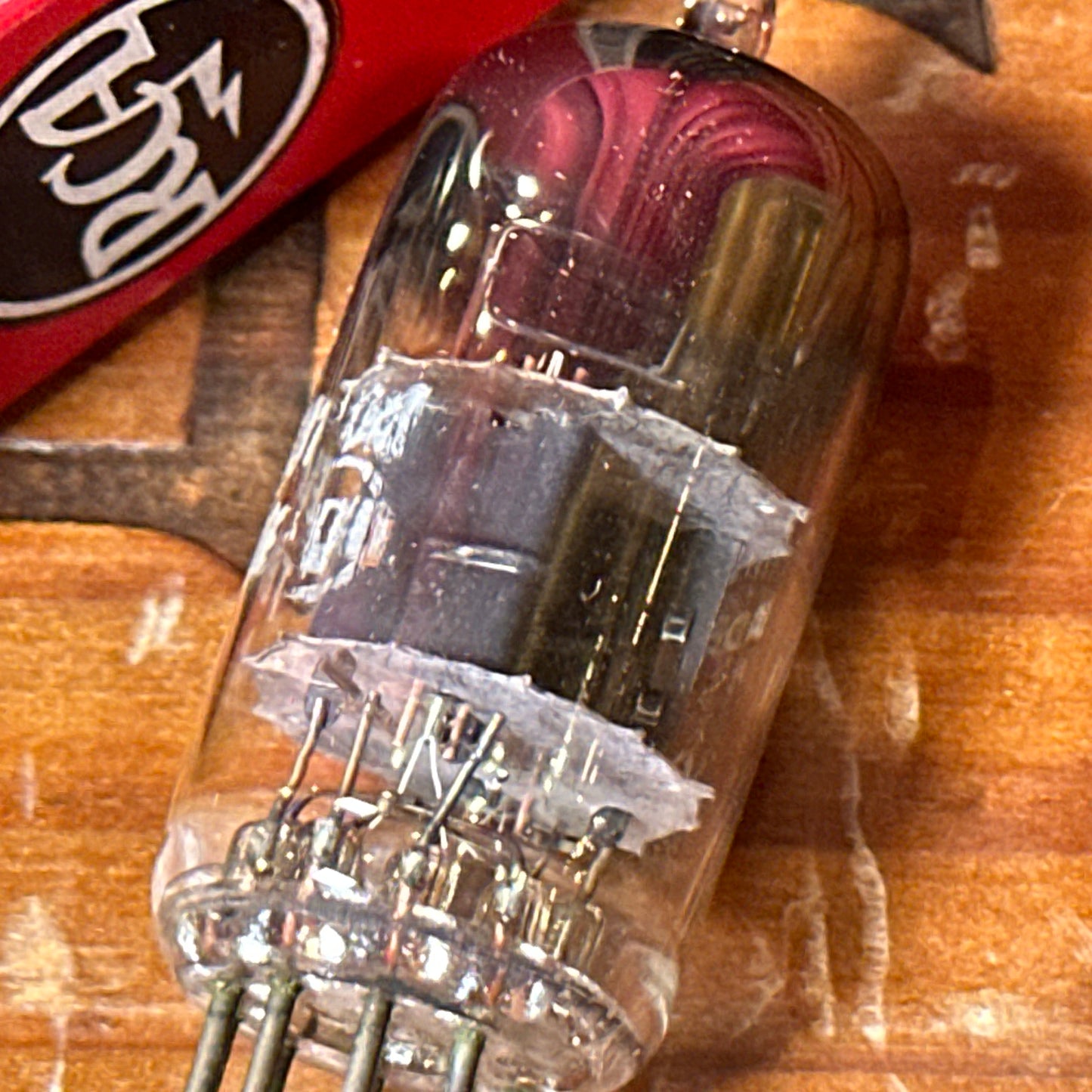 Vintage RCA 12AT7 Preamp Tube Black Plate ECC81 Valve Square Getter NOS #255